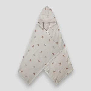 Ręcznik kąpielowy z kapturem dla dziecka 100% bawełna organiczna 58×120 cm- FÖRNE Baby